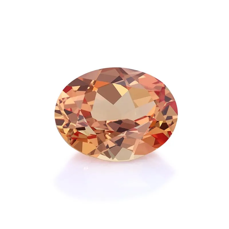 Pietre preziose di zaffiro coltivate in laboratorio di forma ovale di colore arancione sciolto Starsgem 7 * 9 mm