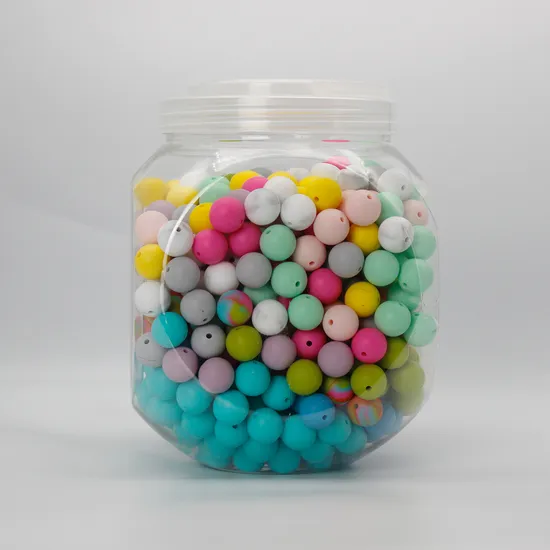 Perline rotonde in silicone color caramello per uso alimentare senza BPA per la creazione di gioielli fai-da-te