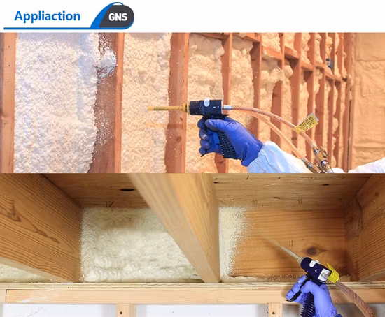 Gns Poliolo bicomponente Mdi Materia prima liquida Poliuretano chimico Schiuma PU per l'isolamento delle pareti del tetto