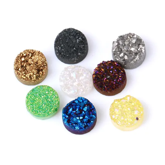 Cabochon di pietre preziose di forma ovale, perline di pietre preziose sciolte con superficie dell'anello di agata, fondo piatto